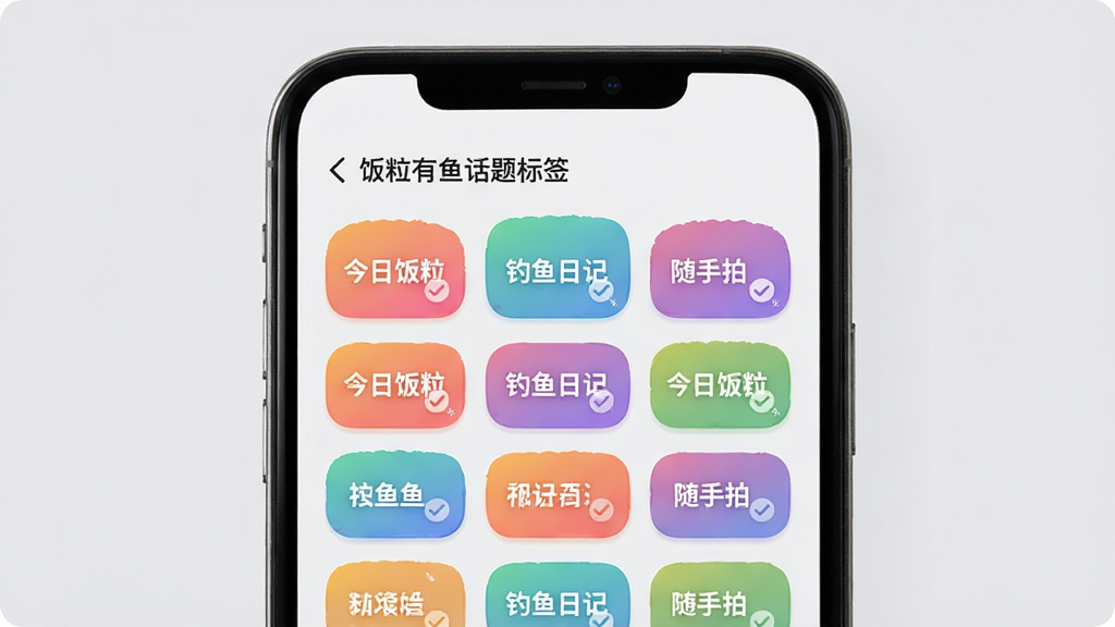 ���������ǩ�������չʾͼ����������һ���ֻ���Ļ��ʾ�������㻰���ǩѡ��ҳ����ǩ�Բ�ɫԲ��С�������У����������շ������������ռǡ��������ġ������֣�����Ϊ���������Ű���ˬ�����������ã�ϸ�ڰ�����ǩ����ɫ��ѡ��״̬��ѡͼ�ꡢ����ǳ�ң����ʸ��壬�ɾ����޶���Ԫ�ء�