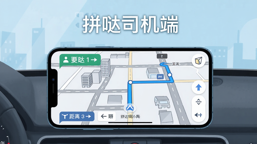 ����չʾƴ��˾���˵������棬�ֻ����������������Ǳ����Ϸ�����Ļ����ʾ����㵽�յ��·��ͼ��·������ɫ������ע���ܱ��н��������·�ļ���������������ֻ�λ�ڻ�������ƫ�£��Ϸ������ռ�չʾ��ƴ��˾���ˡ����ֱ�ʶ�����Ϊ�ִ��Ƽ��б�ƽ�廭��ϸ�ڰ���·�߽ڵ㡢������ʾ�ͷ����ͷ�����������ɾ����޶���Ԫ��