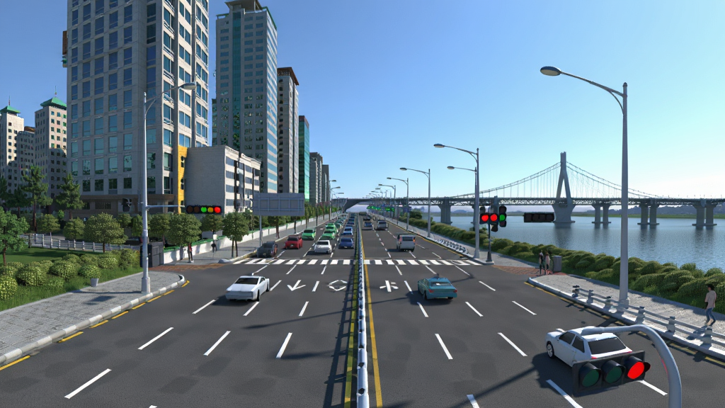 �������׶����нֵ�ȫ��������Ϊ���������ͼ���Ű�Ϊ��·�ӽ�����Զ�����죬���Ϊ3Dдʵ��Ⱦ��ϸ�ڰ�����¥���á��������š������ͽ�ͨ�źŵƣ�����Ϊ����ɾ��޶���Ԫ�أ������в�Ҫ��������