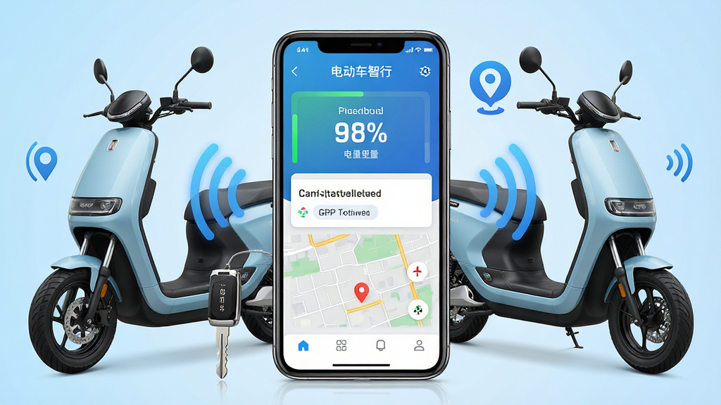 ��������չʾһ�������ֻ�����Ļ����ʾ���綯�����С�APP�����棬������������ٷֱȡ�ʣ��������̺ͳ�����λ��ͼ���ֻ����໷�������ֵ綯��������Կ�ס������źŲ��ƺ�GPS��λͼ�ꡣ����Ϊǳ��ɫ����Ƽ���񣬲��ּ��Գƣ�ϸ�����������ʸɾ����޶���Ԫ�أ�4K���壬�ʺ���������վչʾͼ��