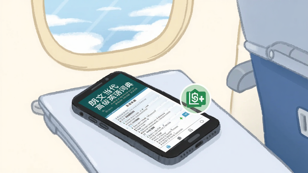 一部手机放置在飞机座椅的小桌板上,手机屏幕显示