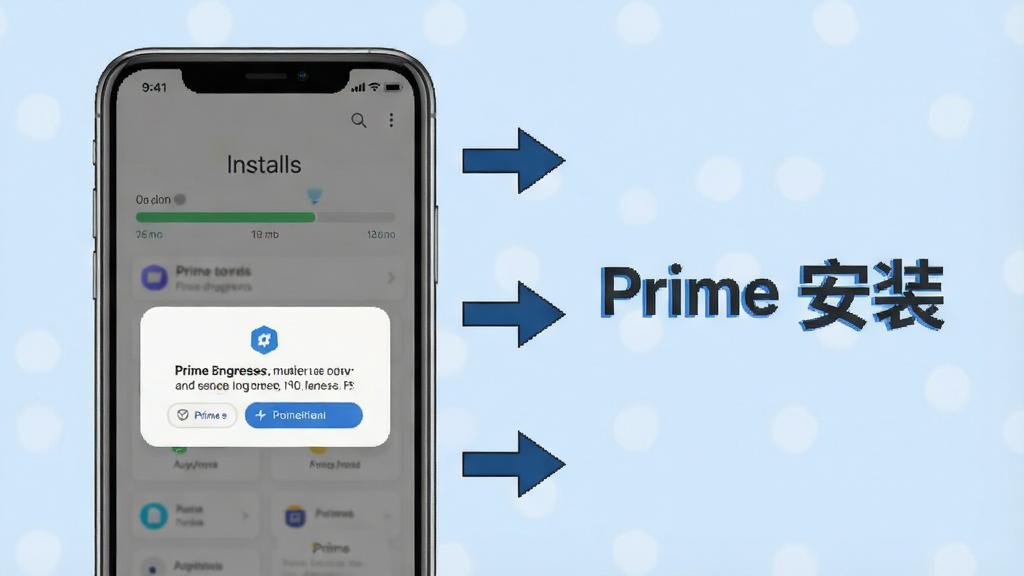 һ��չʾ Prime ������װ�����ʾ��ͼ���������ֻ���Ļ��ʾ��װ��������Ȩ��ȷ�ϵ������Ա��м�ͷ��ע����˳�򣬱���Ϊǳ��ɫ����������ˣ����������ֱ�עΪ 