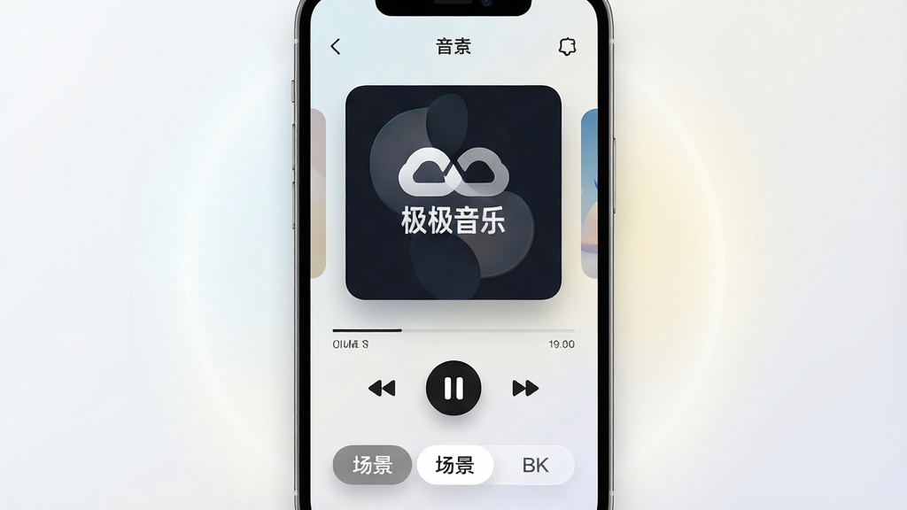 һ��չʾ�Ƽ������ֻ�Ӧ�ý���ĸ�������Ⱦͼ��������һ�����������ֻ�����Ļ������ʾ�Ƽ����ֲ��������棬����ר�����桢���ſ��ư�ť�ͳ����л���ǩ�����ֲ��þ��й�ͼ������Ϊǳɫ��������͹��Σ��Ű�ɾ����࣬���Ϊ�ִ��������ֲ�Ʒչʾ�磬ϸ�ڰ���Բ��ͼ�ꡢ��͸��ë����Ч����ϸ�����Ӱ��Σ�����Ϊ4K���壬����ɾ��޶���Ԫ��