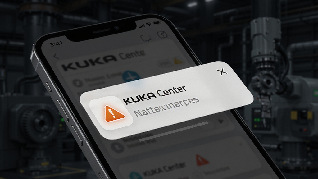 һ��չʾKUKA Center��Ϣ֪ͨ���ܵ�ͼƬ����������һ�������ֻ�����Ļ�ϵ����澯֪ͨ��Ƭ����Ƭ����ʾ