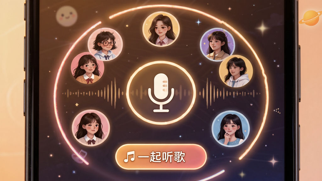 �������������������ҽ��棬����Ϊ�ֻ���Ļ����ʾ����û�ͷ��Χ��Բ�Σ���������Ϊ��˷�ͼ�꣬�Ű��·��С�һ�����衱���ְ�ť�������ů�罻�У�ϸ�ڰ�������������ӫ��߿򣬻��ʸ���ɾ��޶���Ԫ��