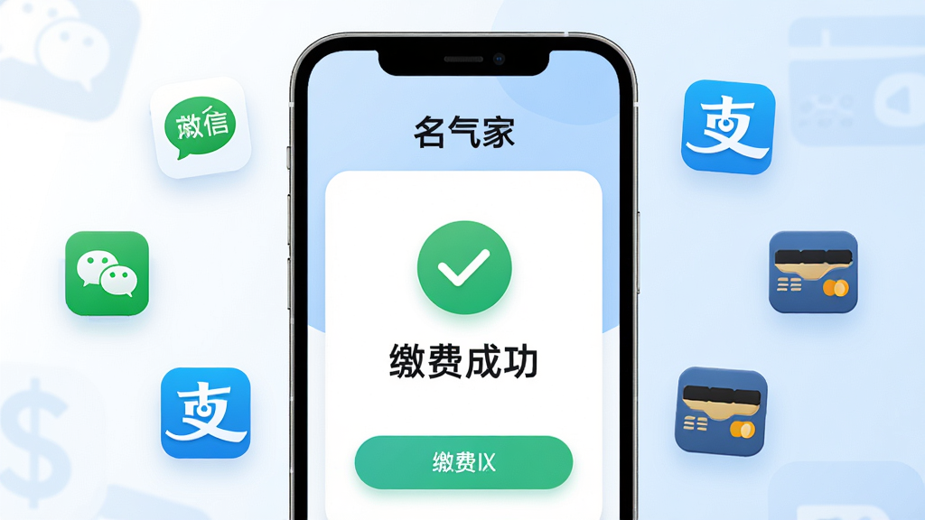 �ֻ���Ļ��ʾ�������ҡ�App�ɷѳɹ�ҳ�棬ҳ����������ɫ�Թ��롰�ɷѳɹ�����������ΧƯ��΢��֧����֧���������п���֧��ͼ�꣬����Ϊ��ɫ��ǳ��ɫ��ϣ�����Ϊ�ֻ����С�֧��ͼ�껷�����ܣ�����ִ��Ƽ��У�ϸ�ڰ�����ťԲ���������������ʸ��壬�ɾ����޶���Ԫ��