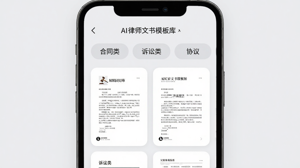 AI��ʦ����ģ�����棬�ֻ���Ļչʾ�����б���������ͬ�ࡢ�����ࡢЭ����ȱ�ǩ���·��ж������ģ�忨Ƭ������Ϊǳ��ɫ������������࣬���������޶���Ԫ��