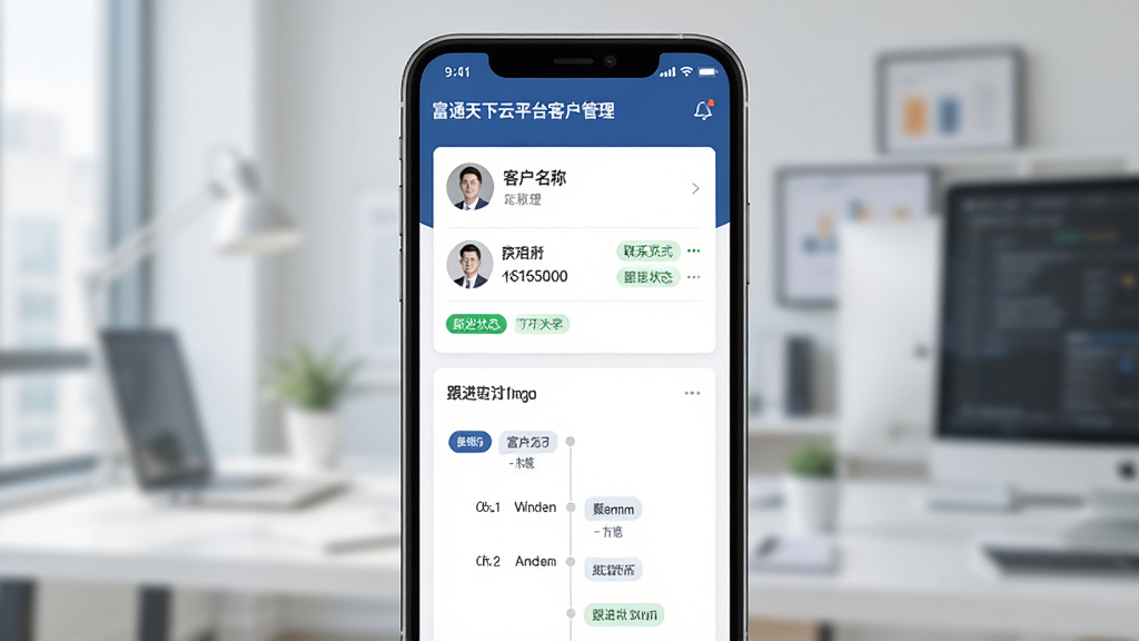 һ��չʾ��ͨ������ƽ̨�ͻ��������ܵ�ͼƬ���������ֻ���Ļ��ʾ�ͻ�������Ƭ�͸���ʱ���ᣬ����Ϊ���½ṹ�����������ϸ�ڰ����ͻ����ơ���ϵ��ʽ������״̬��ǩ�������������ɾ����޶���Ԫ��