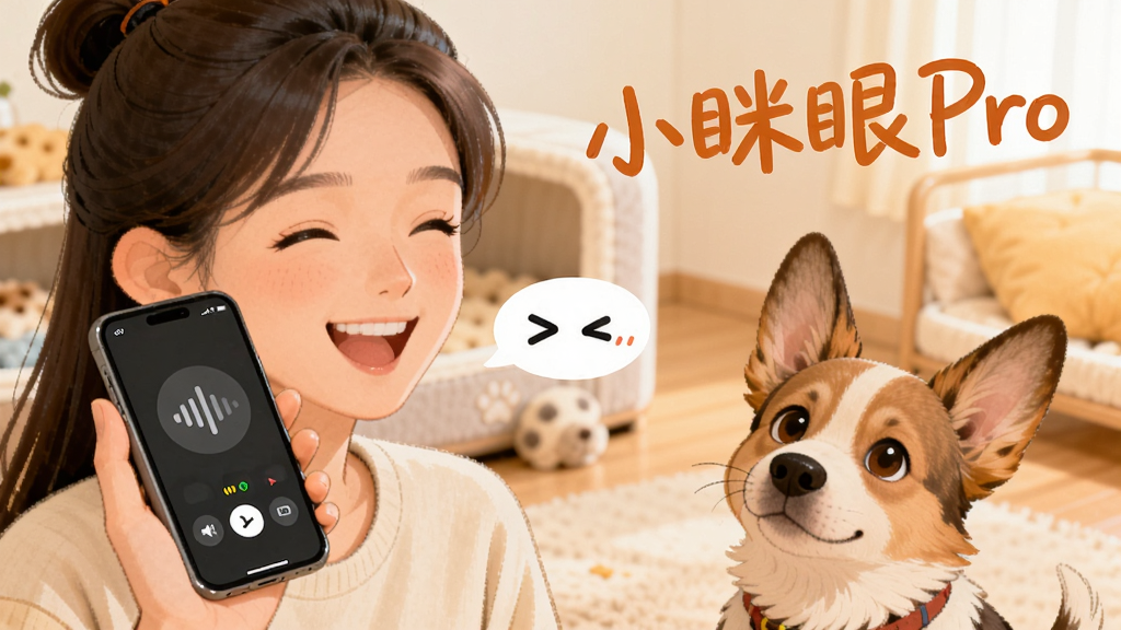 ����������һλ����Ů�������ֻ�΢Ц˵�����ֻ���Ļ��ʾ��С����Pro�ĶԽ����棬���汳����һ�����﷿�䣬һֻС����̧ͷ���ž�ͷ���򣬲��ֲ����������󡢳������ҵ�ƽ�⹹ͼ�����Ϸ���ů��ɫ��д��д�š�С����Pro�������Ϊ��ů����Ĳ廭�磬ϸ�ڰ����ֻ���Ļ�ϵ�����ͼ�ꡢŮ����ߵĶԻ����ݡ�С������������������飬����Ҫ�����ϸ�塢ɫ����͡��ɾ������ҡ�