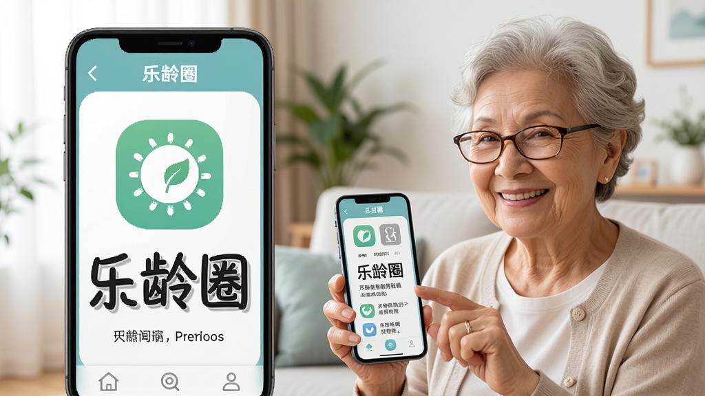����չʾ������Ȧ��Ӧ�õĴ��ְ���棬��Ļ����ʾ�Ŵ��ͼ������֣��Ա���һλ�����ϻ���������Ů��΢Ц��ʹ���ֻ��������������Ŀ���������Ϊ�������ֻ����ţ����������Ȼ��ϸ�ڰ����ֻ��������ֳ�������������������ã����ʸ��壬�ɾ����޶���Ԫ��