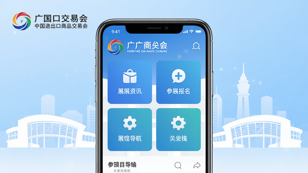 �㽻��ٷ��ƶ���Ӧ�ý���չʾ������Ϊһ�������ֻ����з��ã���Ļ��ʾ�㽻��APP��ҳ����չ����Ѷ����չ������չ�ݵ����ȹ���ģ��ͼ�꣬���ּ������������Ϊǳ��ɫ��������ɫչ�ݼ�ӰԪ�أ�����ִ�����ϸ�ڰ����й���������Ʒ���׻��־����Ӣ�����ƣ����ʸ���ɾ��޶���Ԫ��