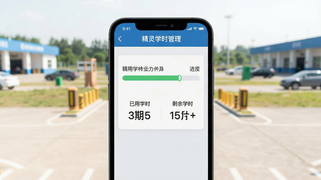 һ���ֻ���Ļչʾ��У�ľ���ѧʱ�������棬�������н�����������ѧʱ��ʣ��ѧʱ���֣������Ǽ�Уѵ���������ʵ�ü�࣬UI�������������ʸ��壬�ɾ��޶���Ԫ��
