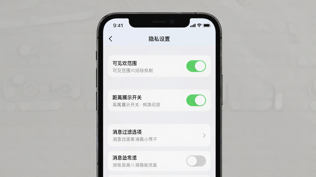 ��������˽�����밲ȫ���ƽ��棬��������Ϊ�ֻ���Ļ��ʾ��˽����ҳ�棬��Ļ�а����ɼ���Χ���ء�����չʾ���ء���Ϣ����ѡ������������Ϊ�ֻ�����չʾ���������������У��Ű�ͻ����ȫ���ù��ܣ����Ϊ��๤����UI���ϸ���Ͽ��ذ�ť����ȷ״ָ̬ʾ��ͼ���࣬���ʸ��壬�ɾ����޶���Ԫ��