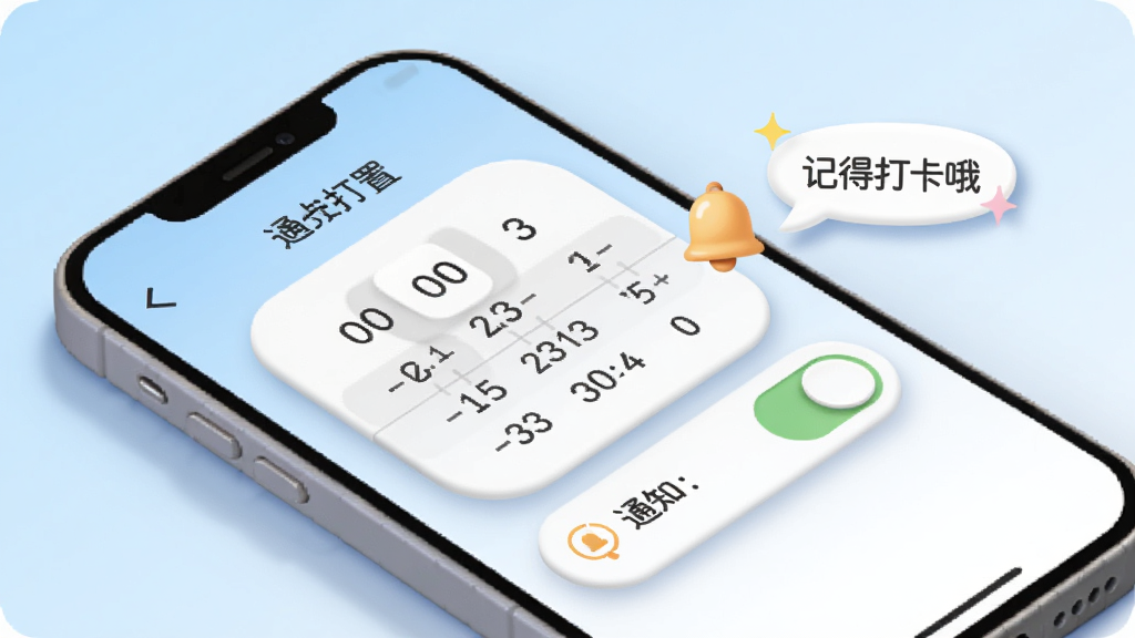 ����չʾ���������������ý��棬�ֻ���Ļ����ʾʱ��ѡ������֪ͨ���أ��Ա���һ��С����ͼ����������ݡ��ǵô�Ŷ��������Ϊ�ֻ����չʾ������Ϊ����ɫ���䣬���ɰ���ܰ��ϸ�ڰ���Բ��İ�ť����͵���Ӱ�������������ɾ����޶���Ԫ�ء�