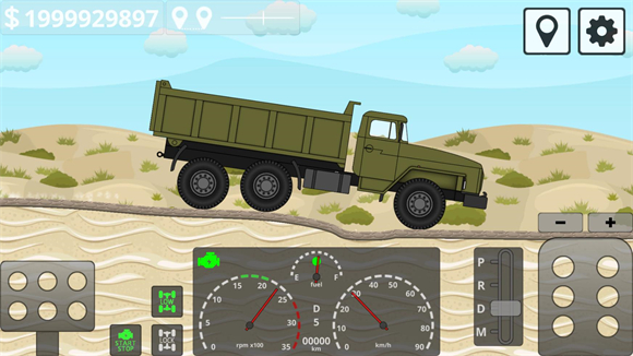 迷你卡车司机最新版(Mini Trucker)游戏内卡车驾驶操作界面实拍图