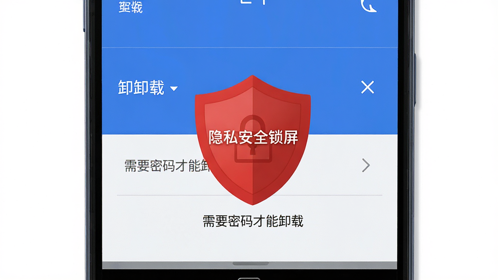����չʾһ����׿�ֻ���ϵͳ���ý��棬ж�ذ�ť��һ����ɫ�Ķ���ͼ�굲ס��������д�С���˽��ȫ�����������������·���һ��С�֡���Ҫ�������ж�ء���������Ϊ�Ƽ��б�ƽ��ƣ���ɫ�Ժ졢������Ϊ���������࣬���廭�ʣ��޶���Ԫ�ء�