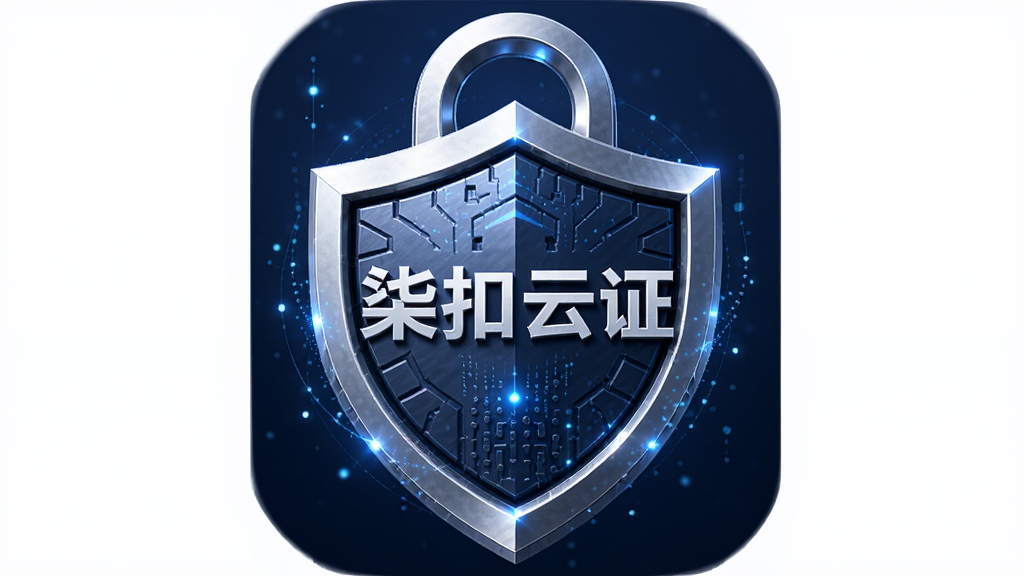 盾牌与锁形组合的立体图标,盾牌中央有“柒扣云证”文字,背景为深蓝色渐变,主体居中,布局为对称结构,风格为安全防护主题的3D渲染,细节包含加密纹路、光线反射、数字粒子,画质清晰,干净,无多余元素