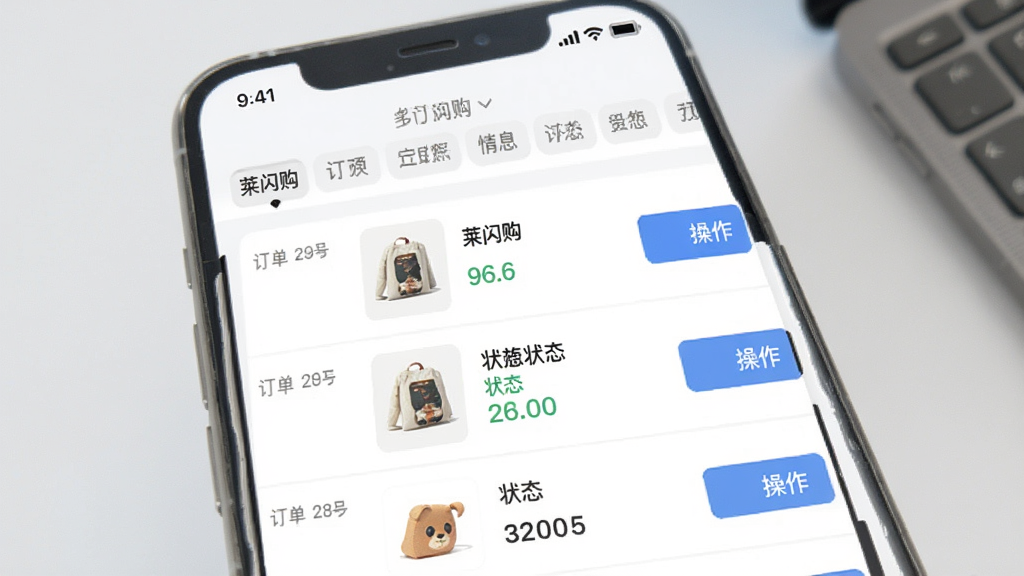 ����Ϊ�ֻ���������ҳ�棬����Ϊ����״̬��ǩ�����·������б����Ű������ֲ㣬���Ϊ��������ϸ�ڰ���������š���ƷСͼ��״̬���֡�������ť�����ʸ���ɾ��޶���Ԫ�أ�����������Ϊ����������