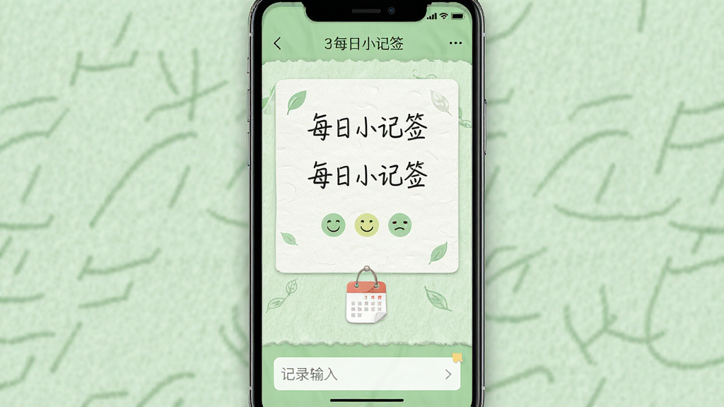 һ���ֻ���Ļ��������ͼ��������ÿ��С��ǩӦ����ҳ������Ϊ�������������в�ǩ�Ŀ�Ƭ���ײ���¼���������Ű���жԳƣ����Ϊ���¼�Լ��ǳ��ɫ����ϸ�ڰ���ֽ��������������д������⡢Բ������ͼ�ꡢС�ɵ������Ҽ������ʸ���ɾ��޶���Ԫ�أ����������ֱ�ע��ÿ��С��ǩ��