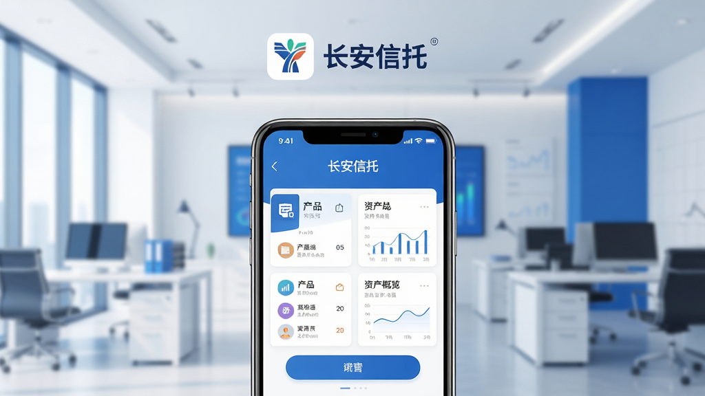 ��������չʾһ�������ֻ�����Ļ��ʾ���������С�App�����棬���������Ʒ�б����ʲ�������Ƭ������Ϊ���Ľ��ڰ칫������ɫ������ɫ���ɫΪ�����Ű���þ��й�ͼ���Ϸ����׷�������Logo�����Ϊ�ִ������ƽ����ƣ�ϸ�ڰ�������ͼ�ꡢ����ͼ���밴ť�������������ɾ����޶���Ԫ��