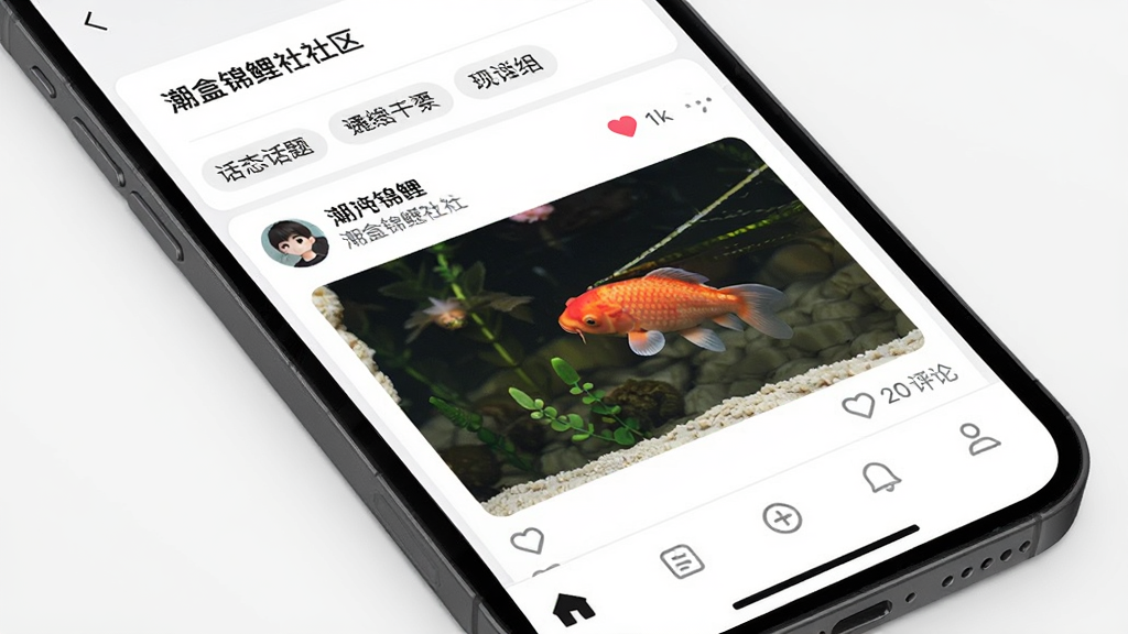 ���н���������ҳ�棬����Ϊ�ֻ���Ļ��ʾ�û���̬�б�������Ϊ�罻��Ϣ�����Ű��Ϸ�Ϊ�����ǩ���м�Ϊͼ�Ķ�̬��Ƭ���·�Ϊ�ײ������������Ϊ�ִ���Լ�罻�磬ϸ�ڰ���ͷ�񡢵��ް�ť���������ݣ����ʸ��壬�ɾ����࣬�޶���Ԫ��
