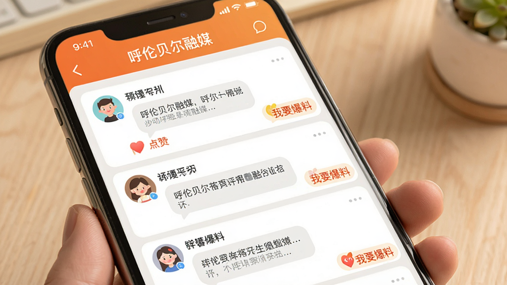 һ��AI���ɵ�ͼƬ��չʾ�ֻ���Ļ�ϵĻ����������棬����Ϊ�����ױ�����ý��APP�����԰壬���ֲ��ÿ�Ƭʽ�б����Ű����������������ů��ϸ�����û�ͷ���������ݡ�����ͼ������֡���Ҫ���ϡ�������ϸ��ɾ����޶���Ԫ�ء�