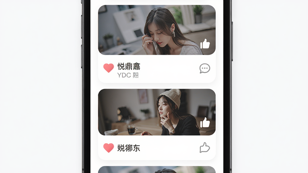 �ö���YDC��̬��������չʾ������Ϊ�ֻ���Ļ�ж�̬��Ƭ��������۰�ť������Ϊ�ٲ���ʽ���Ű�ΪͼƬ�����������£����Ϊ���Բ�ǣ�ϸ�ڰ������ε���ͼ�ꡢ�������ݡ��û��ǳƣ����ʸ��壬�ɾ����޶���Ԫ��
