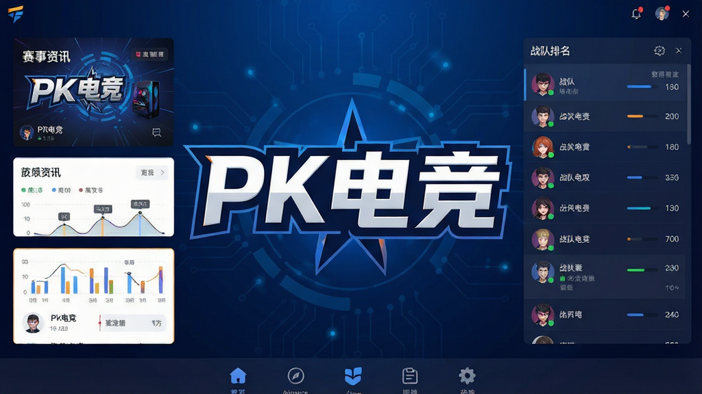 һ��չʾPK�羺�����������ȫ��ͼ�����������ǡ�PK�羺���ĸ����ֵ�Logo������������ɫ�Ƽ��н��䣬���չʾ������Ѷ��Ƭ���Ҳ�չʾս�������б����ײ��е����������Ϊ��ƽ��UI��ƣ�ϸ�ڰ���ͼ�ꡢ����ͼ�������ͷ�񣬻����������ɾ����޶���Ԫ��