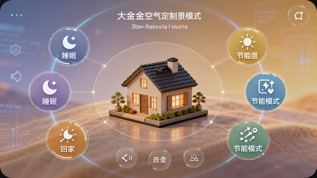 ����Ϊ���������Ƴ���ģʽѡ��ҳ�棬����ΪԲ��ͼ�껷�����뷿��ģ�ͣ��Ű�Գƣ����Ϊ��ܰ�ҾӿƼ��磬ϸ�ڰ���˯�ߡ��ؼҡ����ܵ�ģʽ��ǩ����ͽ��䱳�������ʸ��壬�ɾ����޶���Ԫ��