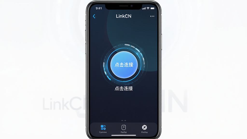 һ��չʾ LinkCN һ�����Ӳ������ֻ�����ͼ��������һ���ֻ�������ʾ LinkCN Ӧ�ã���Ļ������һ�����Բ�����Ӱ�ť����ť��Χ�ж�̬��Ч����ť�·���ʾ 