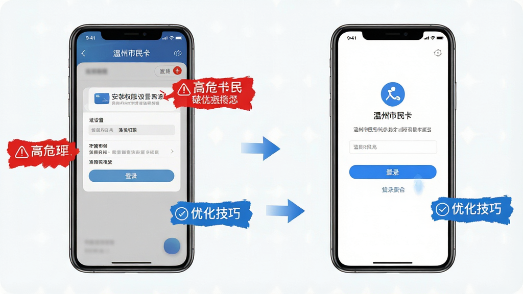 һ��չʾ���������񿨡�App���ֲ���ָ����ʾ��ͼ������Ϊ�ֻ���Ļ��ʾ��װȨ�����ý���͵�¼ҳ�棬����Ϊ���ҷֲ�չʾ�����Ϊ���̷̳磬ϸ���Ϻ�ɫ��ע��Σ��ʾ����ɫ��ע�Ż����ɣ����ʸ��壬�ɾ����޶���Ԫ��
