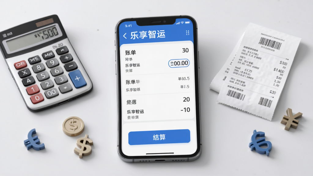 һ��չʾ���������˷ѽ���������ܵĻ��棬�������ֻ���Ļ��ʾ�˵���ϸ�ͽ��㰴ť����Χ�м�������Ʊ�ݺͻ��ҷ��ŵ�Ԫ�أ������а���