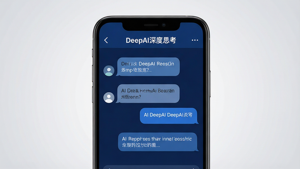 һ��չʾDeepAI���˼�����������ͼƬ�������������ֻ���Ļ����Ļ����ʾ����ɫ����AI�Ի����棬�����С�DeepAI���˼�������ֱ�ʶ���Ի�������չʾ�û�������AI�ش�ʾ��������Ϊǳ��ɫ���䣬��������Ƽ��У�����ͻ�������־��У��Ű�������ϸ�ھ��£����ʸ��壬�ɾ��޶���Ԫ��