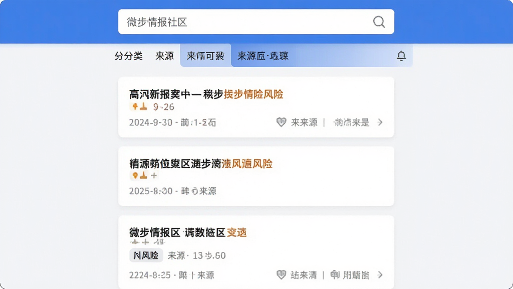 ΢���鱨����ҳ�棬����չʾ��Ϣ���б���ÿ���鱨���б���ͷ��ձ�ǩ������Ϊ��ɫ��Ƭ���������������ͷ����ǩ������Ϊ��ֱ�б������Ϊ���¼�Լ���Ķ���App���棬ϸ�ڰ���ʱ�������Դ��ʶ�������������ɾ����޶���Ԫ��