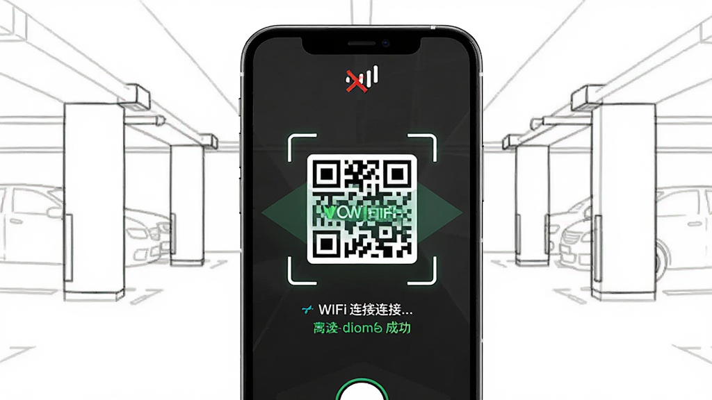 ΢��ά�뼫��ɨ����ɨ�볡��ͼ������չʾһ���ֻ����������źű�ʶ����Ȼ��ʾɨ��ɹ����棬�ֻ���Ļ��΢��ά�뼫��ɨʶ���WiFi������Ϣ������Ϊ����ͣ����������������������ֻ����зŴ󣬷��дʵ�Ƽ��磬ϸ�ڰ����źŸ���ͼ����ɹ���ʾ���֣����ʸ���ɾ�������Ԫ��