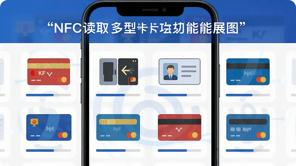 �ֻ�NFC��ȡ�����Ϳ�Ƭʶ����չʾͼ������Ϊ�ֻ���Ļ��ʾ���ֿ�Ƭͼ�겢�����У�����Ϊ�Ϸ������·���Ƭ�����Ű����룬���Ϊ��ƽ���Ƽ��磬ϸ�ڰ������������Ž���������֤�����п�ͼ�����ȡ�������������������ɾ����޶���Ԫ��