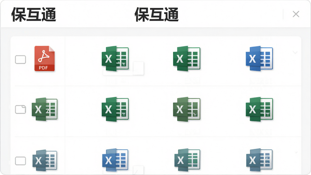 һ��չʾ����ͨ�ļ����书�ܵĽ���ͼ�������������ļ��б�������PDF��Excel��ͼ�꣬�����С�����ͨ�����ֱ�ʶ������Ϊ��ɫ������ɾ����࣬�޶���װ��Ԫ�أ����廭��