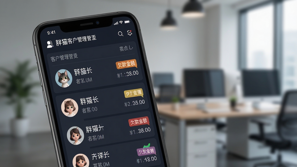 ��è�ƿͻ��������棬�ֻ���Ļ��ʾ�ͻ��б���Ƿ�������Ϊ�칫�ҳ����黯������������أ�ϸ�ڰ���ͷ�������ֱ�ǩ�������������ɾ����޶���Ԫ��