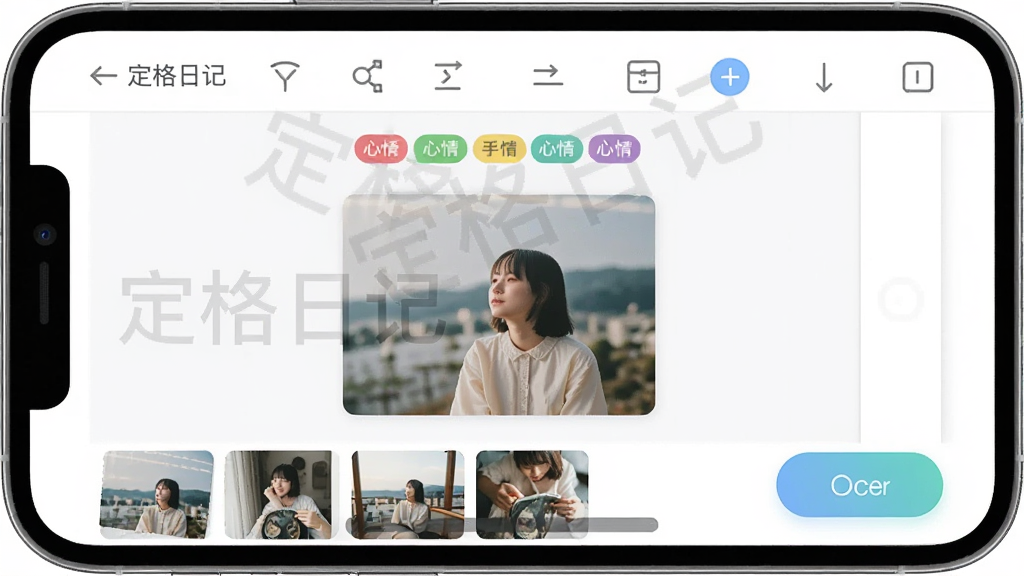 �����ռ�Ӧ���ڱ༭���棬����Ϊ�ֻ���Ļ��ʾͼ�Ļ��ű༭��������Ϊ�Ϸ����������в��༭�����·�ͼƬ����ͼ���Ű����������Ϊ�ִ���Լ��ϸ�ڰ���