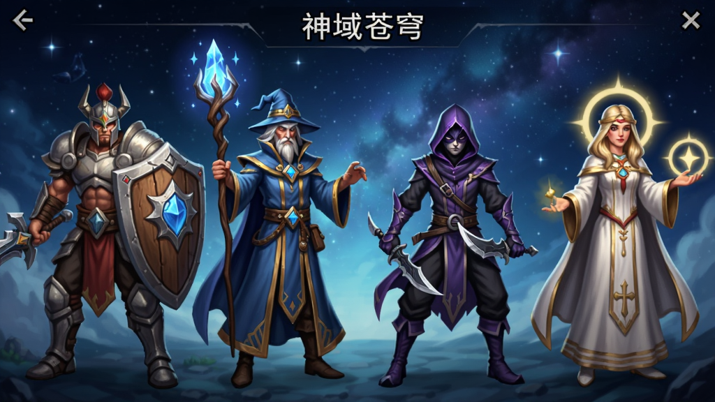 ������ְҵѡ����棬����Ϊ��λ��ְͬҵ��ɫ����վ��������Ϊ�������У����Ϊħ�ÿ��Ʒ��ϸ�ڰ���սʿ�ֶܡ���ʦ���ȡ��̿�˫�С���ʦ�⻷�����ʸ��壬����Ϊ�ǿգ�����ɾ����޶���Ԫ��