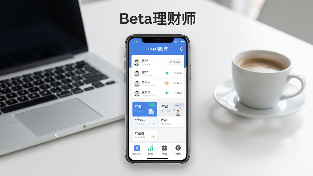 ����������һ�������ֻ�����Ļ��ʾ��Beta����ʦ��Ӧ�������棬�������пͻ��б��Ͳ�Ʒ��Ƭ������Ϊ��Լ���ִ��칫���棬�����Ϸ���һ̨�ʼǱ����Ժ�һ�����ȣ����岼��Ϊ�����ֻ���������Ű��Ϸ�Ϊ�������ơ�Beta����ʦ�����·�Ϊ����ͼ�����У����Ϊ��ƽ������Ƽ��磬ϸ�ڰ�����͵���Ӱ��������UIԪ�أ����ʸ��壬�ɾ����޶���Ԫ��