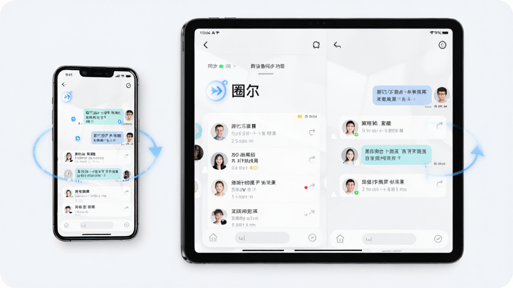 ������Ȧ�������豸ͬ������չʾ������Ϊ�ֻ���ƽ�岢����ʾ��ͬ������棬�������ҶԱȣ����Ƽ���ǳɫ��ϸ�ڰ���ͬ����ͷͼ�ꡢ��Ϣ�б����û�ͷ�񣬻��ʸ��壬�ɾ����޶���Ԫ��