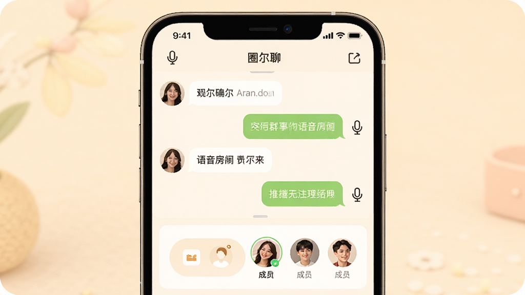 ������Ȧ����ʵʱȺ��������������棬����Ϊ�ֻ���Ļ��չʾȺ�ĶԻ�������������ڣ�����Ϊ���½ṹ�������ů��ͣ�ϸ�ڰ����������ݡ���˷�ͼ�ꡢ��Աͷ���б������ʸ��壬�ɾ����޶���Ԫ��