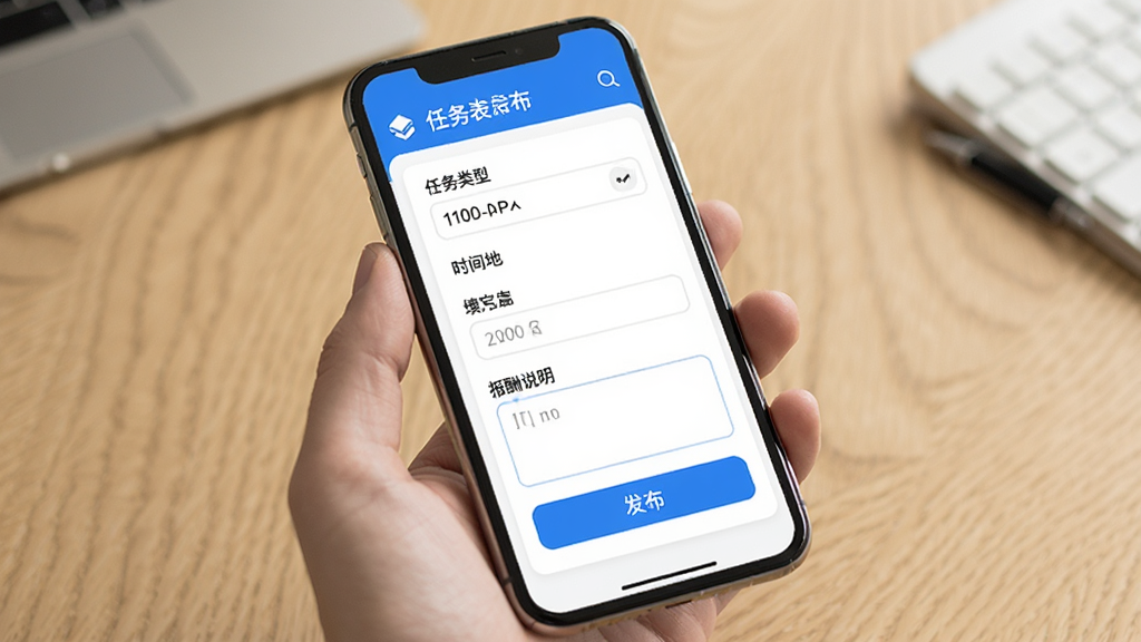 �������񷢲����棬�ֻ���Ļ��ʾ���񷢲�������������������ѡ��ʱ��ص���д������˵�������ͷ�����ť��������ÿ�Ƭʽ���֣�ǳɫ��������ɫ��ɫ����ͼ���࣬�����������ɾ�������Ԫ��