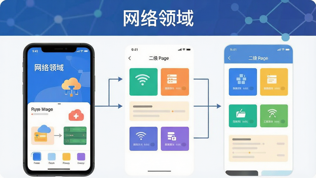 һ��չʾ��������APP����ģ�黮�ֵĽ���ʾ��ͼ���ֻ���Ļ����ʾ��ҳ�����ҳ�����ת��ϵ���ü���������ɫ�����ֲ�ͬģ�飬��Ļ�Ϸ��С������������֣��������ƽ���������������ɾ�����