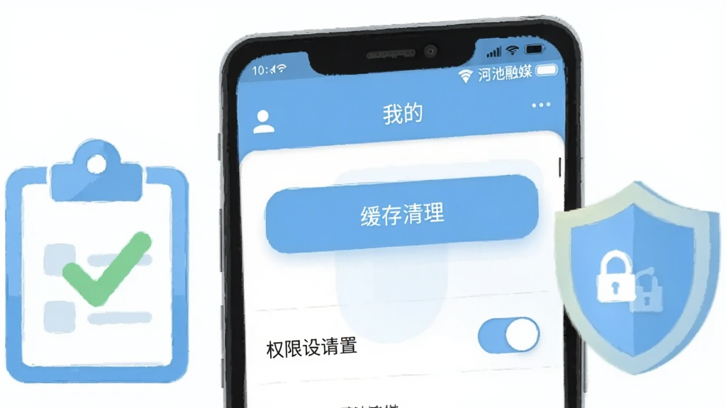 ����Ϊһ����׿�ֻ���д����Ļ����ʾ�ӳ���ýAPP�ġ��ҵġ�ҳ�棬��������������ť��Ȩ�����ÿ��أ��ֻ��Ա߷���һ����ѡ�嵥ͼ���밲ȫ����ͼ�꣬���ּ�����ˣ����Ϊ��ƽ��UI�廭����ɫ��Ϊǳ�����ɫ��ϸ�ڴ��ɼ����ӳ���ý��С�ֱ�ʶ�����������ɾ����޶���Ԫ��