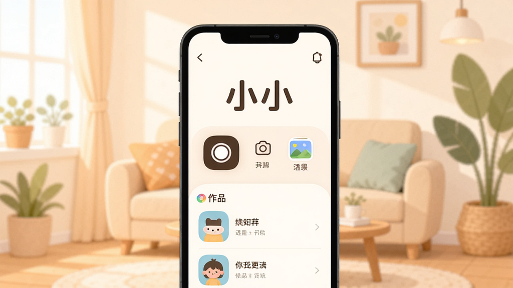 һ��չʾ�ֻ���Ļ�Ĳ廭����Ļ�����ǡ�СС��Ӧ�õ������棬�����࣬�����㰴ť�������ں���Ʒ�б�����������ܰ�ľӼһ�����ɫ�����������������±�ƽ����ϸ�ڰ���ͼ��Բ�ǡ��������������ʸɾ����޶���Ԫ��