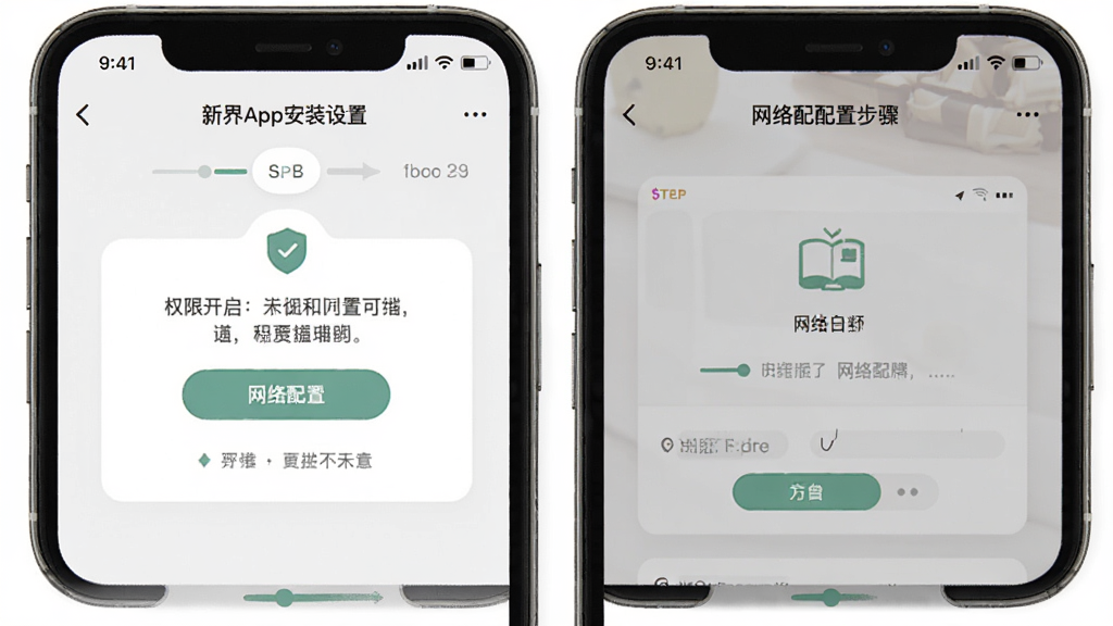 �½�App��װ�����������棬�ֻ���Ļ��ʾȨ�޿�����ʾ���������ò��裬�������Ѻ����������в���ָʾ����ͼ��˵������ɫ�ºͣ����ʸ��壬�ɾ��޶���Ԫ��