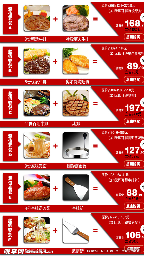 Combos组合套装价格对比实拍