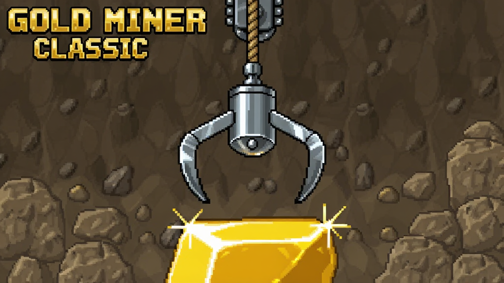 Gold Miner Classic ��Ϸ�����ͼ�������Ϊһֻ����ץ���Ӷ������°ڶ���ץ��������һ��޴�Ľ�飬����Ϊ���й�ͼ���Ϸ���ץ�������뷢�������·��ǽ������ʯ�������Ű��࣬���Ϊ����2D��Ϸ���棬ϸ�ڰ���ץ���Ľ������󡢽������⡢������ʯ���������ʸ��塢�ɾ����޶���Ԫ��